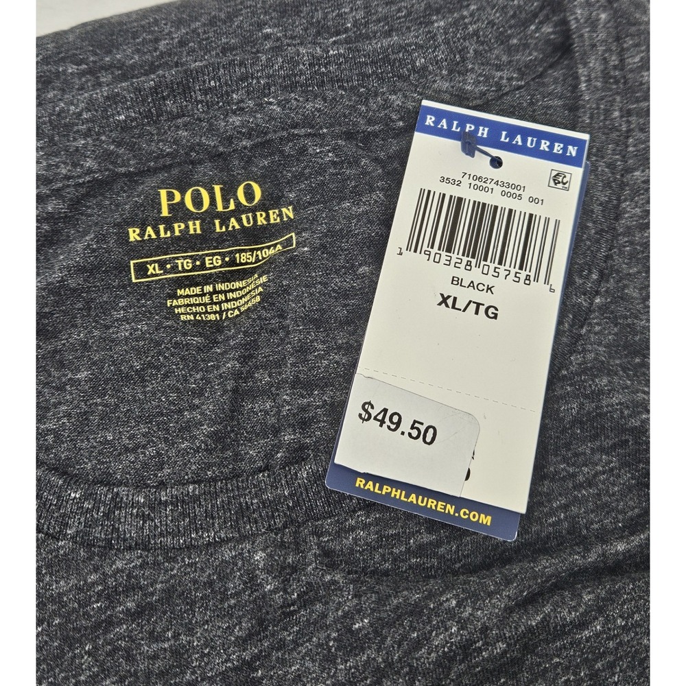 Polo Ralph Lauren Charcoal Gray Long Sleeve Crew Neck Pony T-Shirt Men's XL NWT! - Picture 4 of 10
